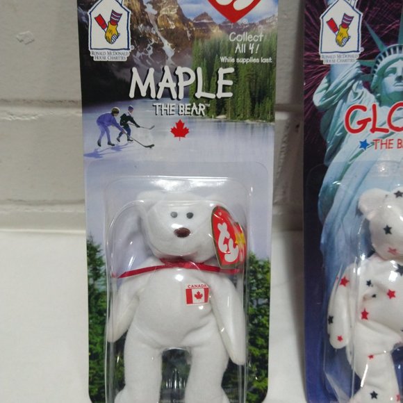 TY Beanie Babies McDonalds International Bears Set of 4-ALL w/ Errors NEW *RARE* - Picture 3 of 16